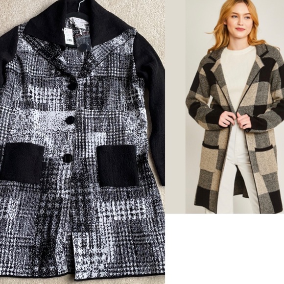 🆕DEBRA C Beverly Hills Stunning Wool Long Sweater Cardigan Jacket sz S - Picture 2 of 16